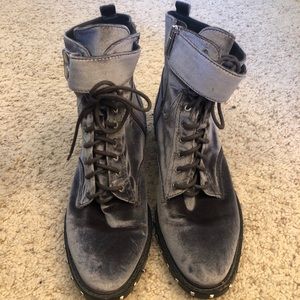 Vince Camuto Silver Velour Boots
